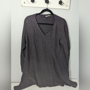 Eileen Fisher deep purple linen blend tunic top sz XL